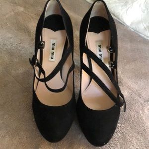 Miu Miu black suede heels